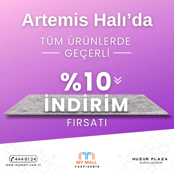 Artemis Halı'da Tüm Ürünlerde %10 İndirim Fırsatı Başladı