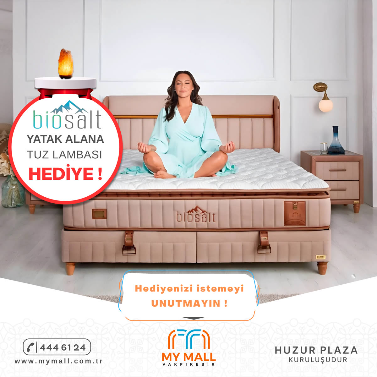 My Mall Bambi Yatak'tan, Biosalt Yatak alan herkese, Tuz Lambası hediye!