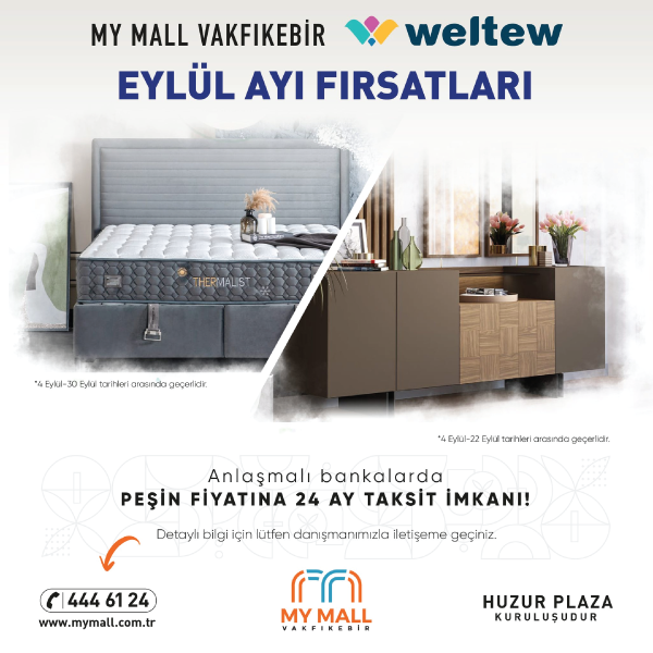 My Mall Vakfıkebir Weltew Mağazamızda Eylül Ayı Fısatları